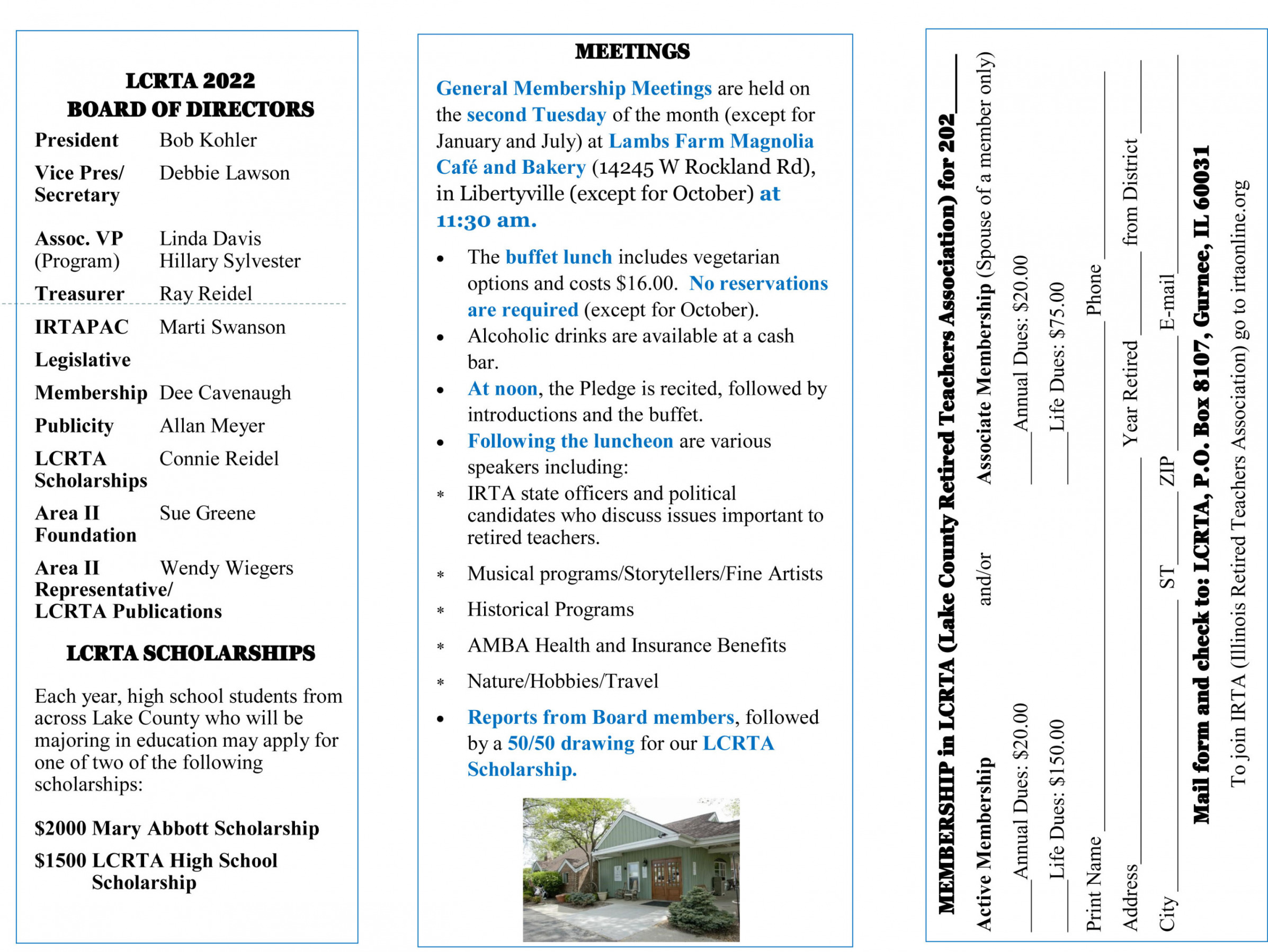 LCRTA membership application, page 2