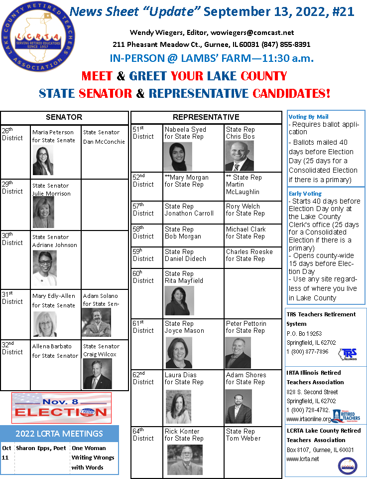 September 2022 newsletter, page 1