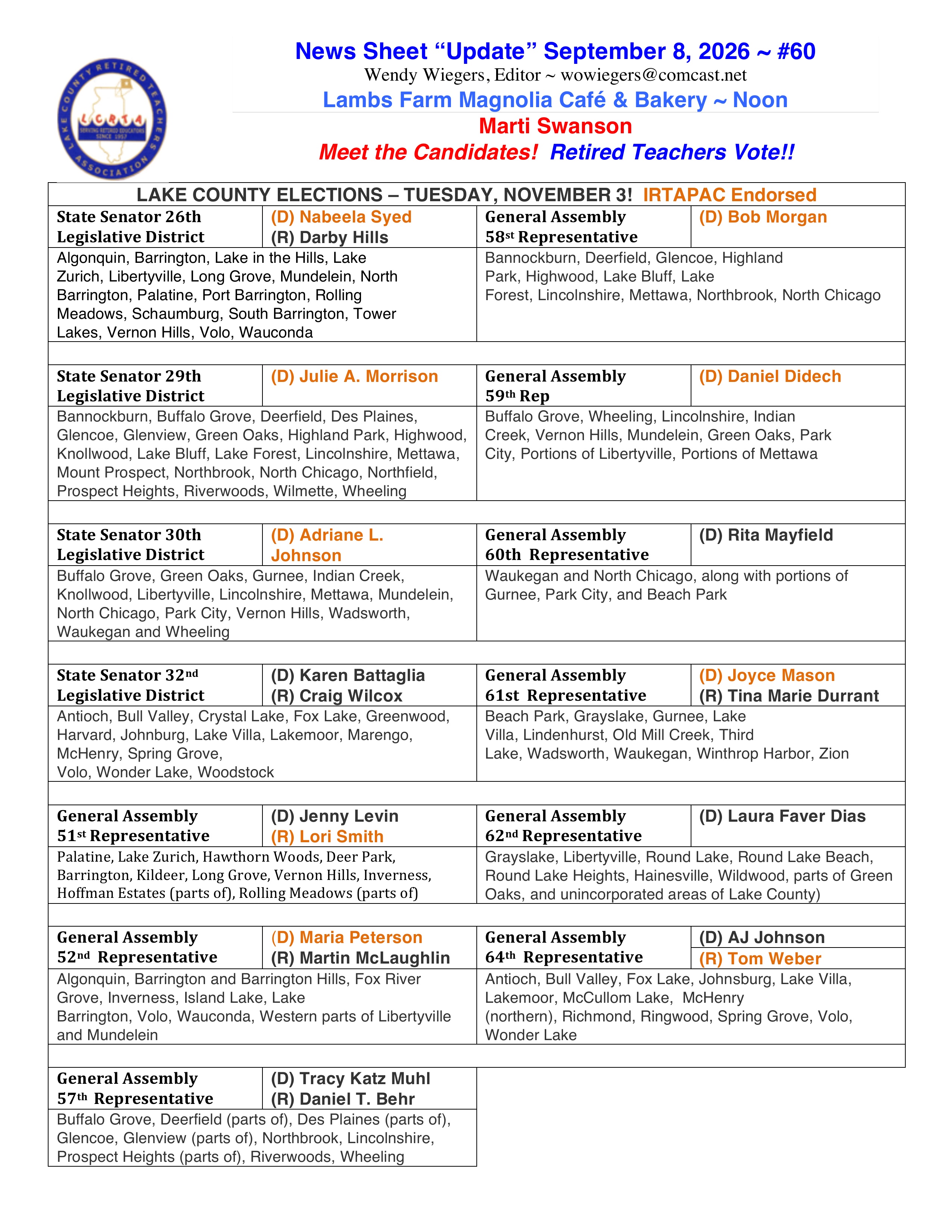 September 2026 newsletter, page 1